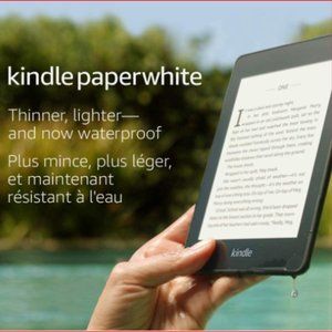 Kindle Paperwhite with a case  – 6” display, 8 GB, WiFi